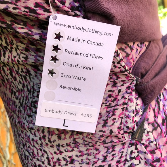 Large EMBODY Dress Upcycled Flared Boho Purple - Picture 9 of 9